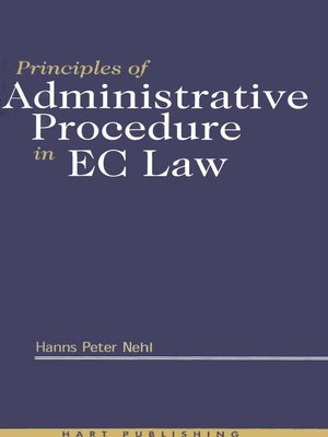 cover image of Principles of Administrative Procedure in EC Law